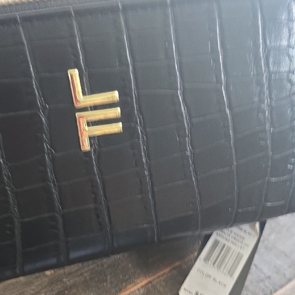 London Fog Black Croc-Embossed Wristlet - Picture 13 of 13